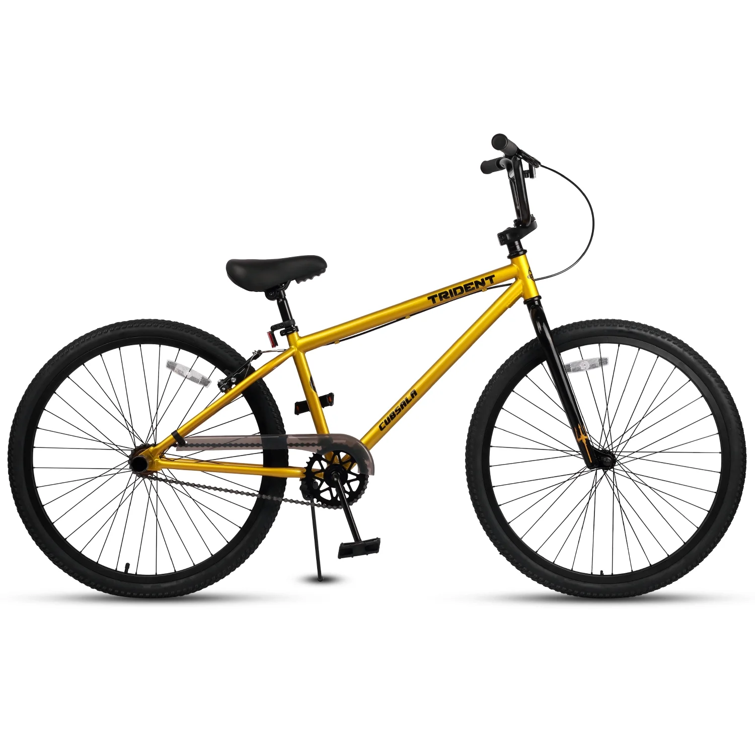 cubsala 24 Inch BMX Race Bike Trident Bicycles Beginner-Level to Advanced Riders with 2 Pegs Trick Cycling and Professional Riding, Black