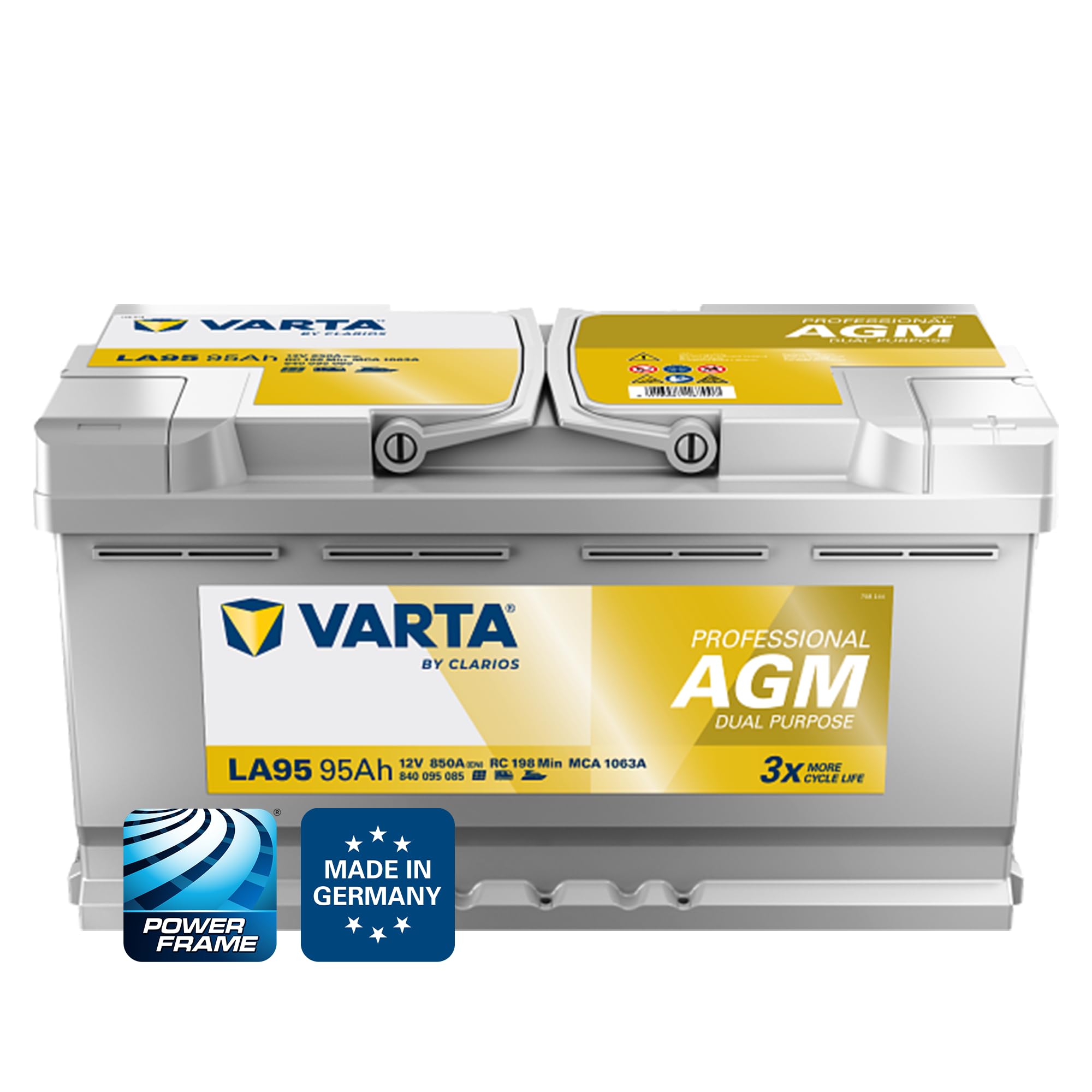 VARTA Professional Dual Purpose AGM LA95 12V 95Ah 850A Wohnmobil Wohnwagen Boot Versorgerbatterie wartungsfrei