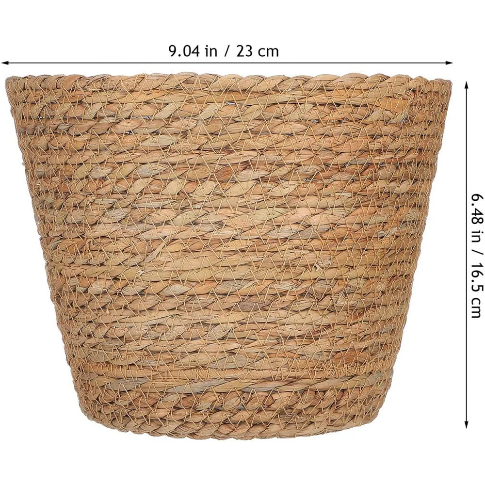 Seagrass Woven Plant Basket Set of 2 with Plastic Liner Fits 7 to 8 Inch Nursery Pots Indoor