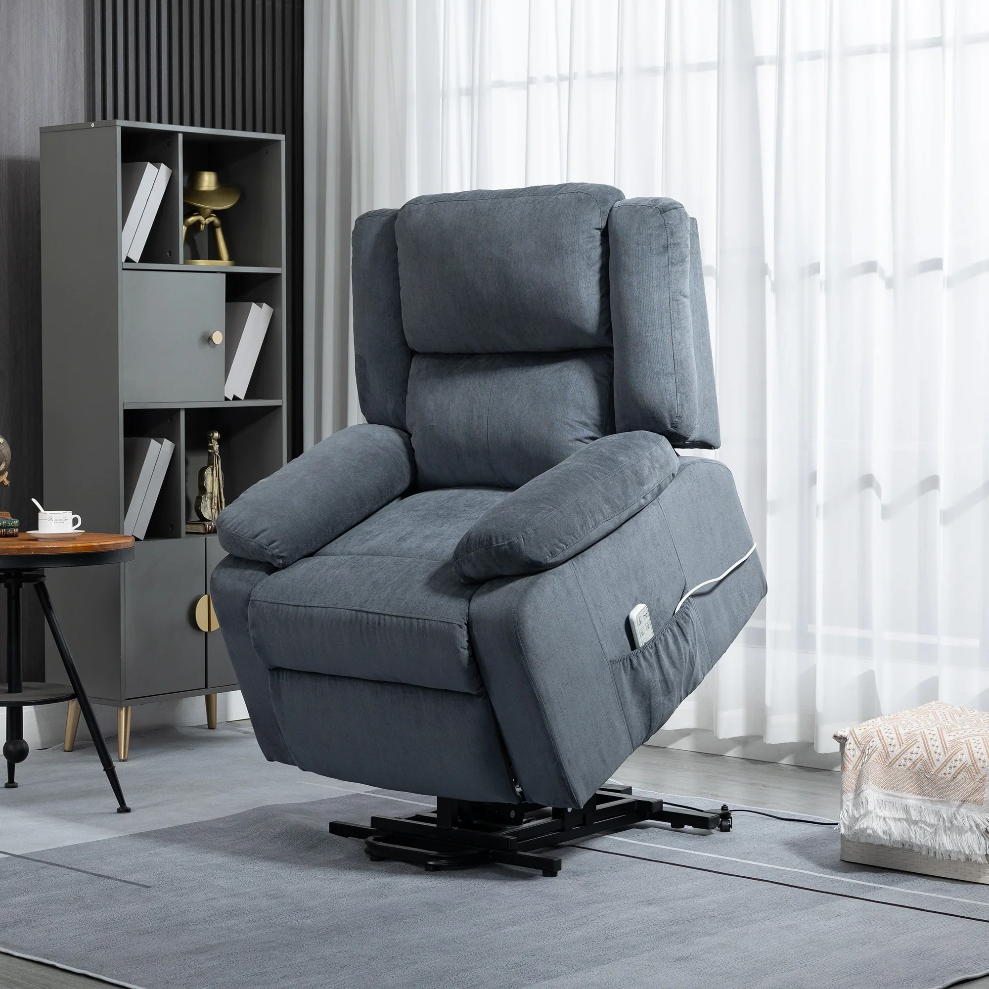 HOMCOM Sta-op stoel relaxfauteuil elektrisch met sta-ophulp