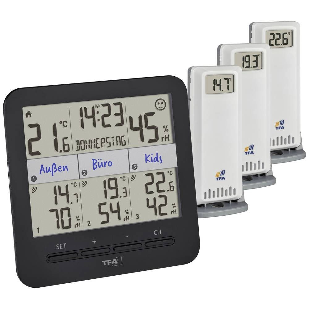Wetterstation Funk-Thermo-Hygrometer mit 3 Sender 30.3075.01