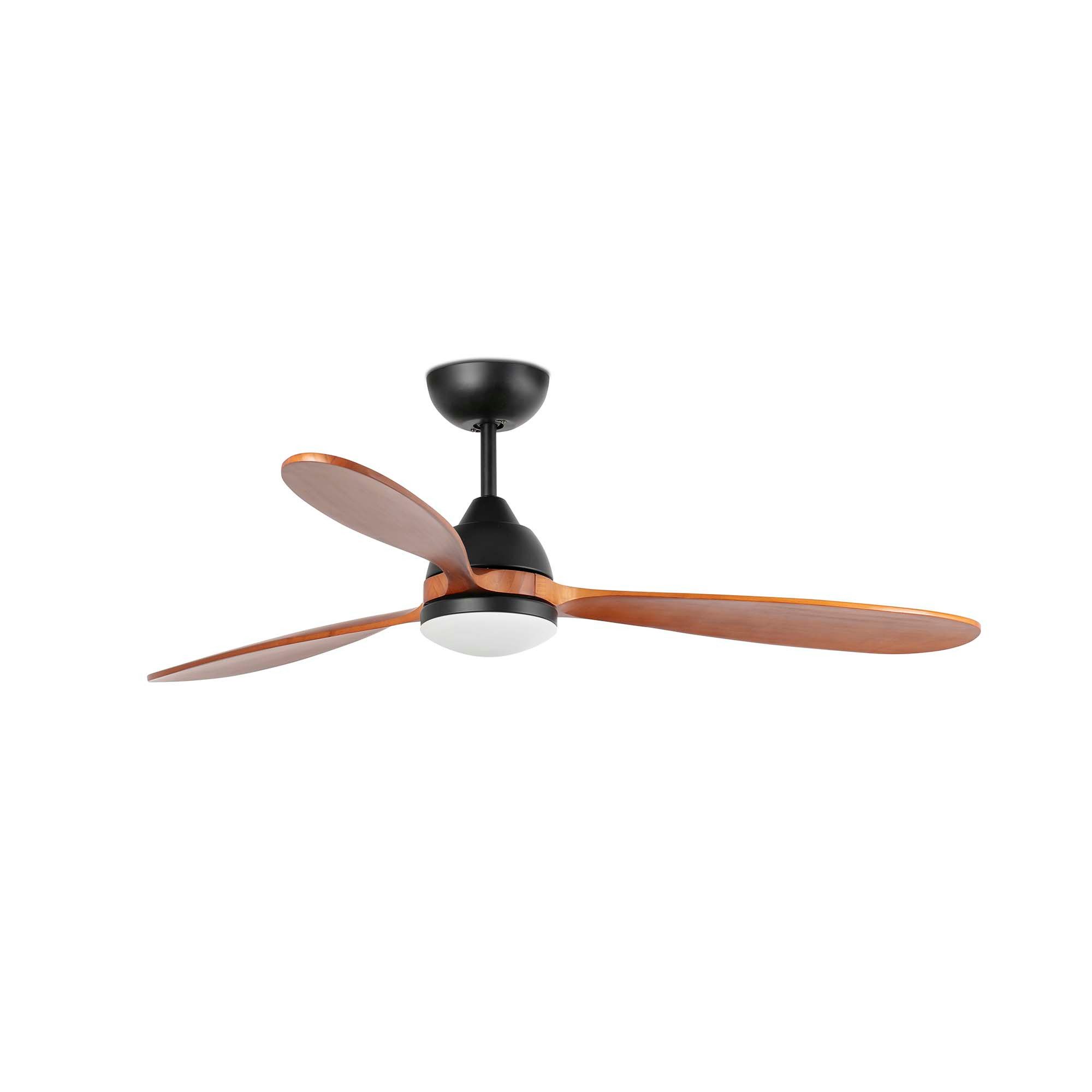 Deckenventilator DC Deckenventilator Poros Schwarz 132 cm mit LED