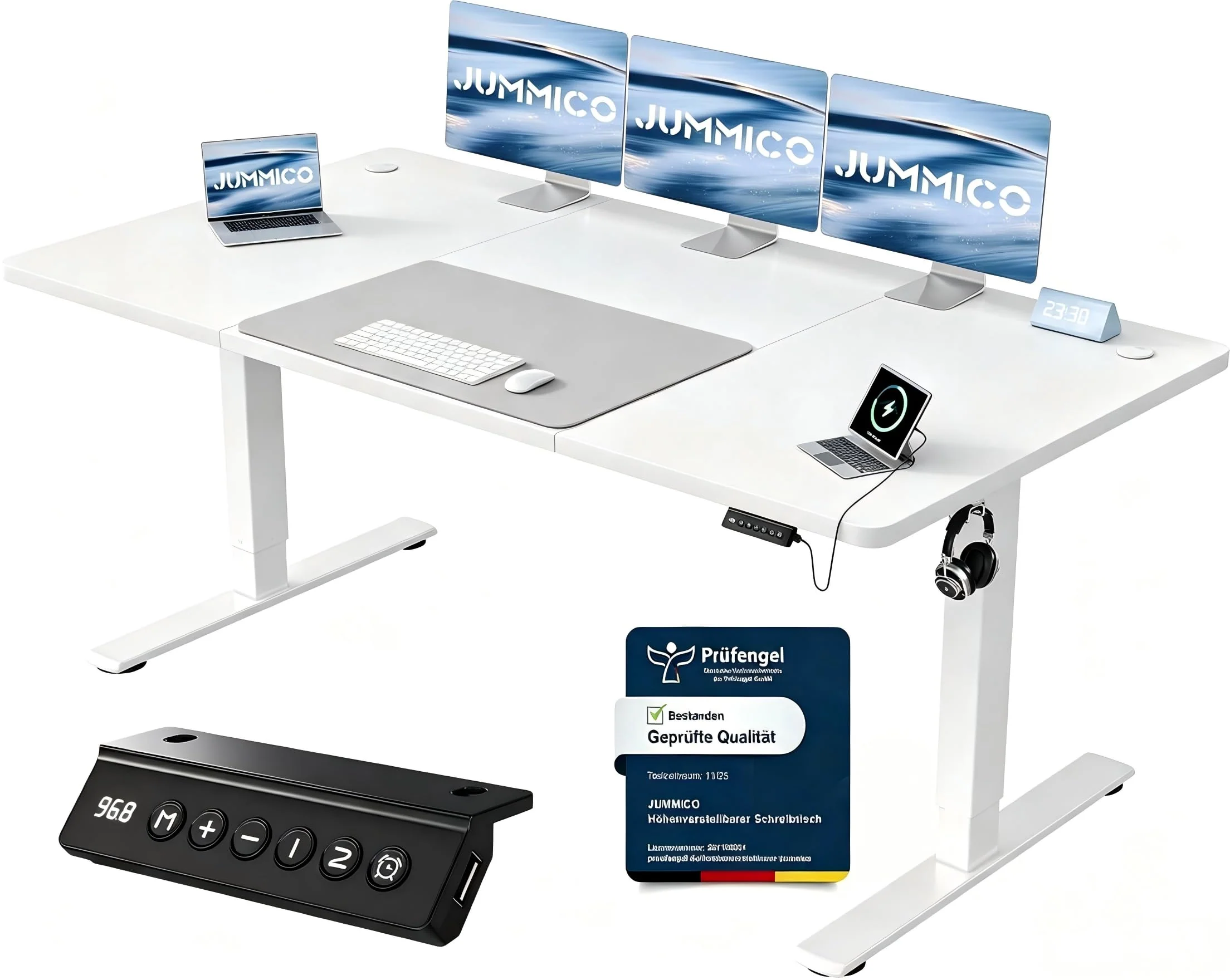 JUMMICO Elektrisch höhenverstellbarer Schreibtisch mit USB-Anschluss