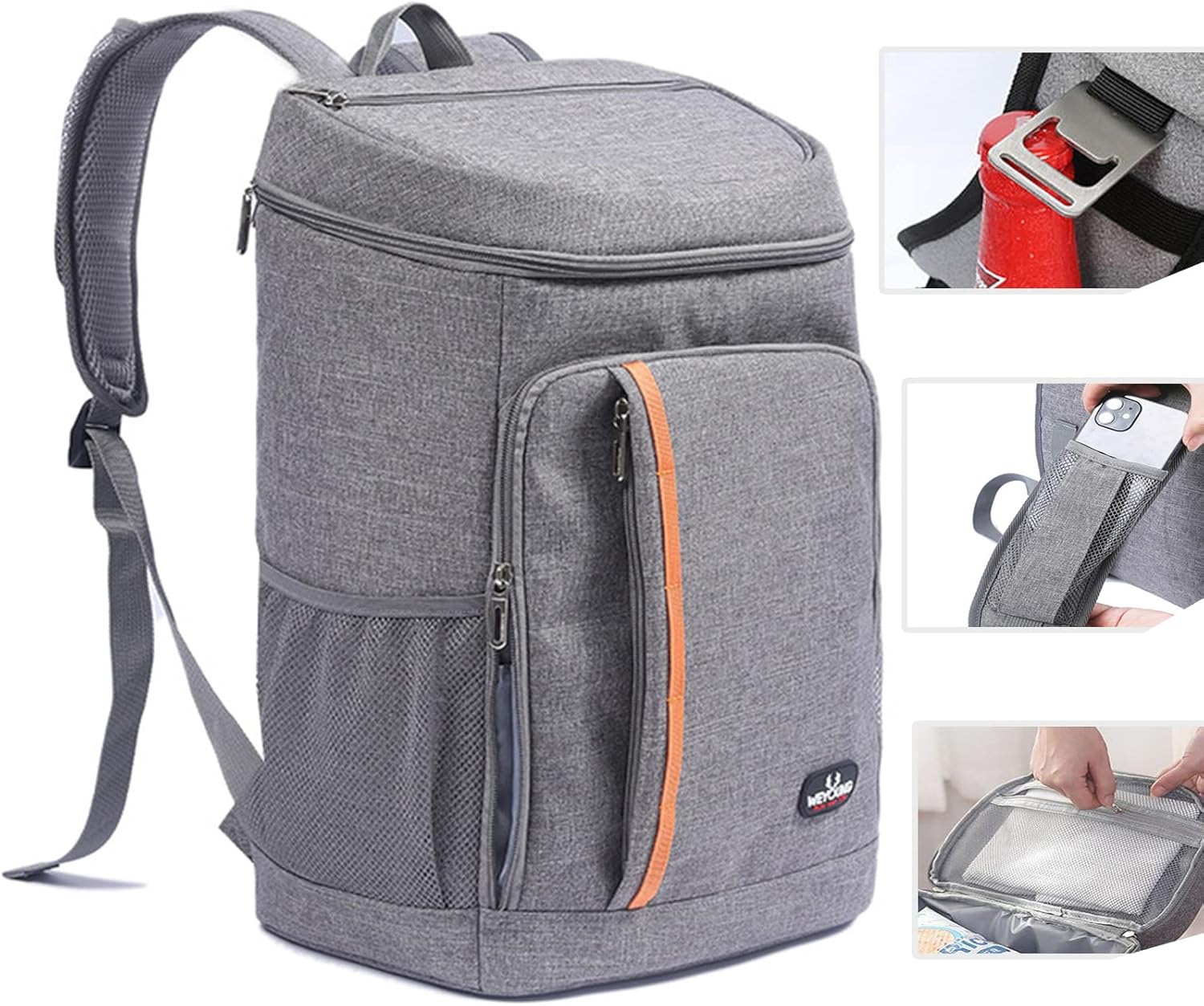QINGLOU Zaino Termico Frigo 25L, Borsa Termica Porta Pranzo Borsa Frigo Borsa della Spesa Isoterma, Grande Frigo Termico per PIC-nic/All'aperto/Barbecue/Campeggio/Eventi Sportivi (A.Blu Navy)