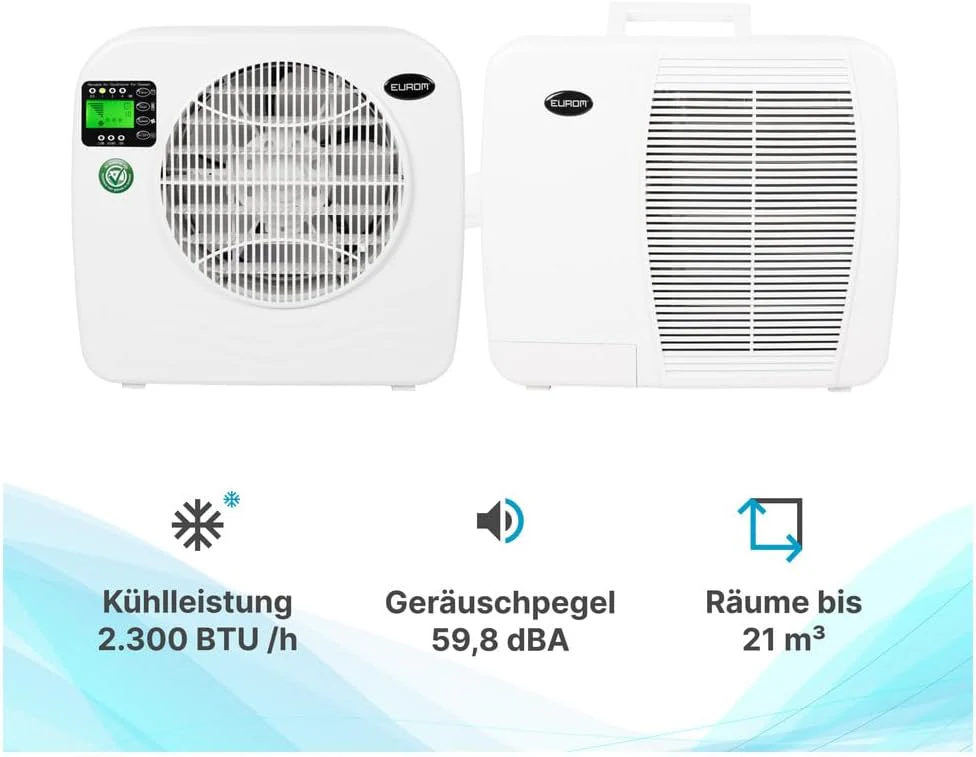 EUROM Split-airconditioning AC2401 voor caravan, camper, camping, boot, bus, camper, caravan, stacaravan | Mobiele airconditioning met 2400 BTU | Verbeterd model ten opzichte van de legendarische AC2400-airconditioning
