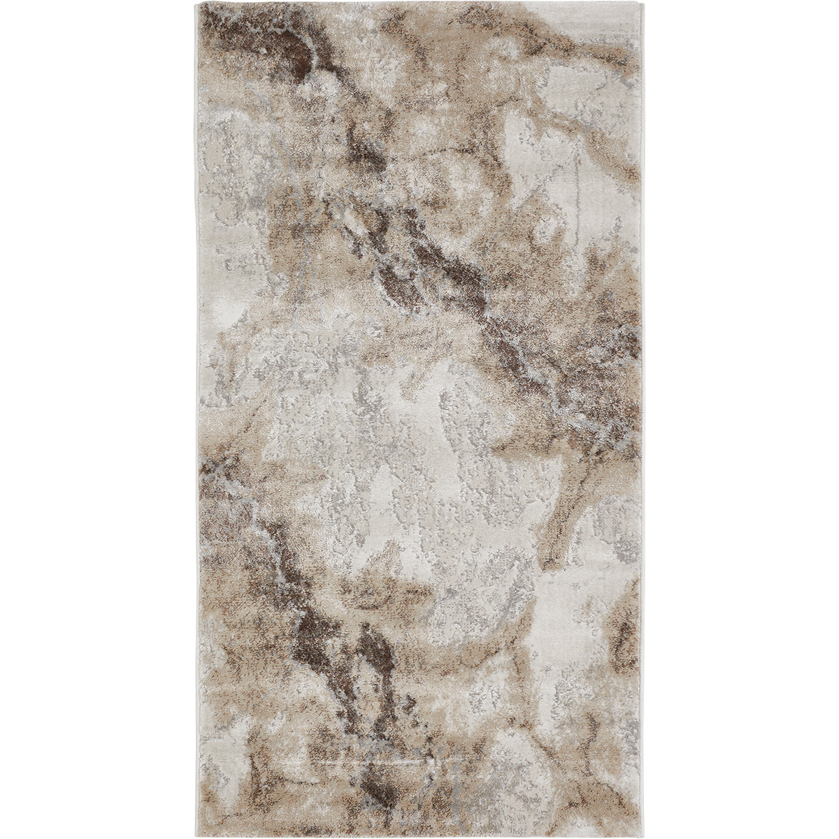 HOMCOM Kurzflor Webteppich Braun-Creme 150 x 80 x 0,9 cm