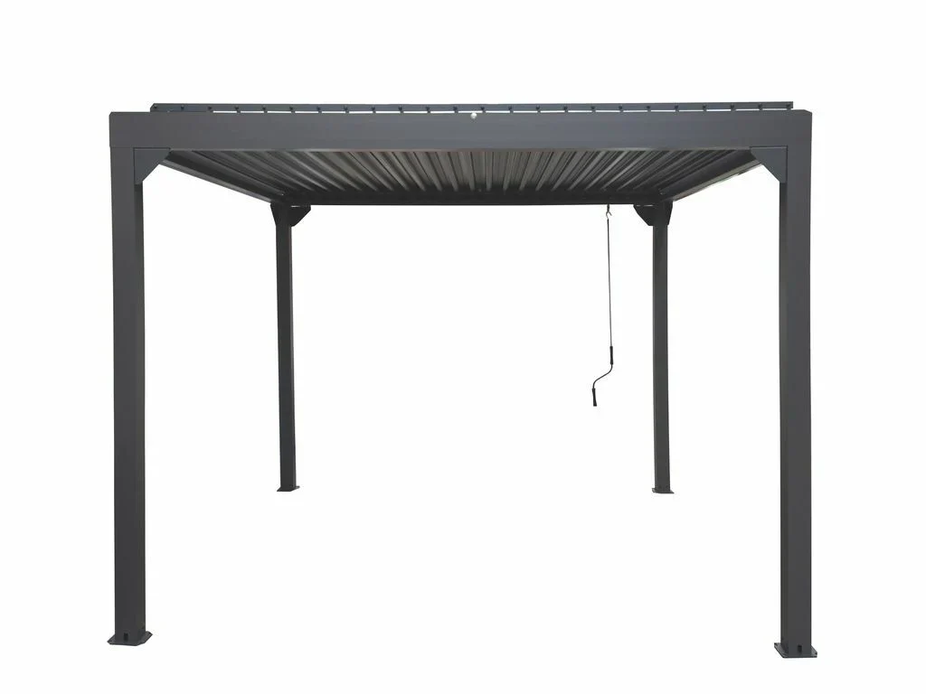 Metalcraft Pergola met traliedak, 3x3m, handbediend, antraciet