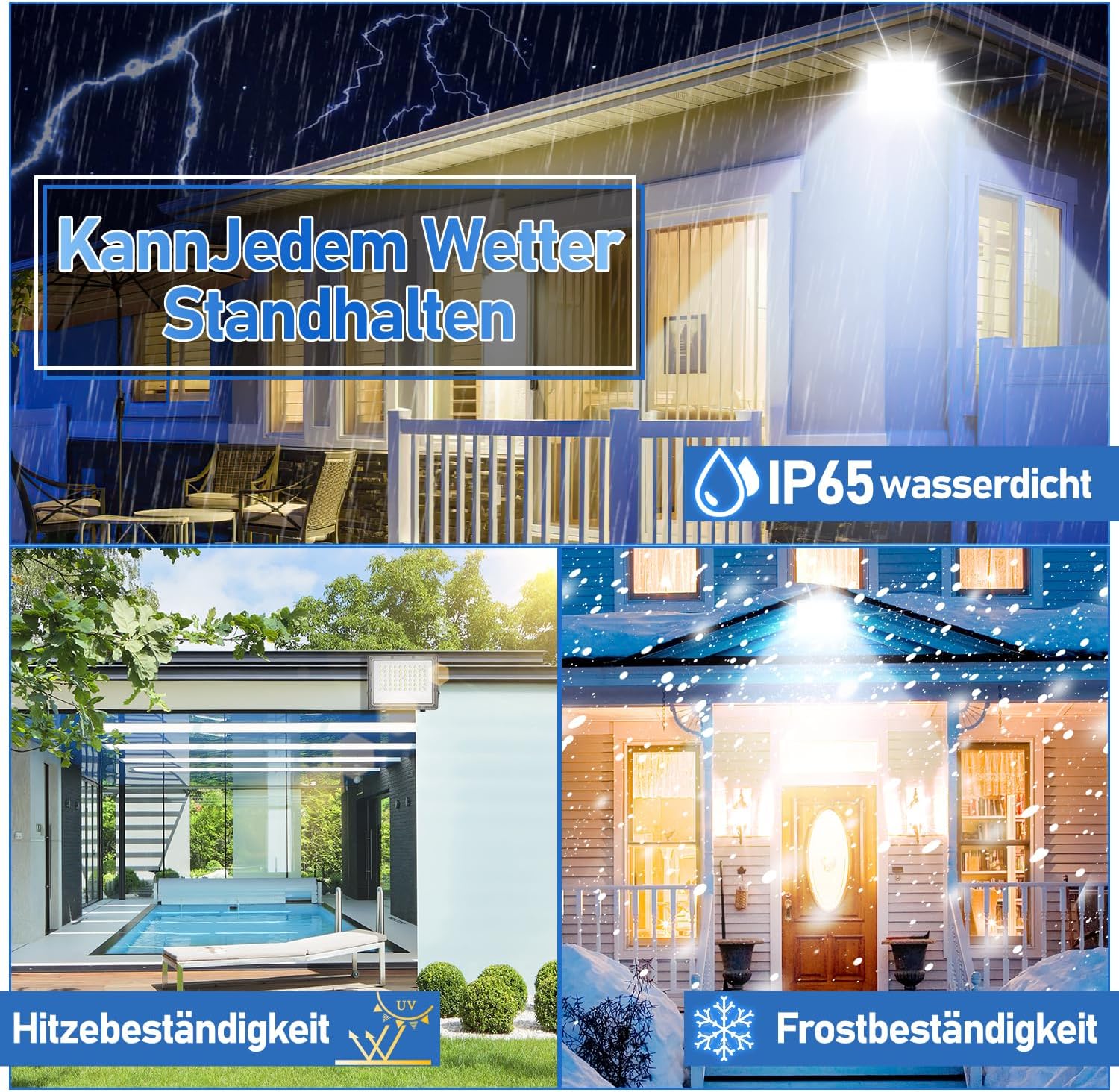 10x200W Strahler Außen, LED Flutlicht 6000K Kaltweiß Superhell 19800LM Außenstrahler mit 1M Langem Kabel, LED Fluter IP65 Wasserdicht für Außen & Innen (Kein Stecker)