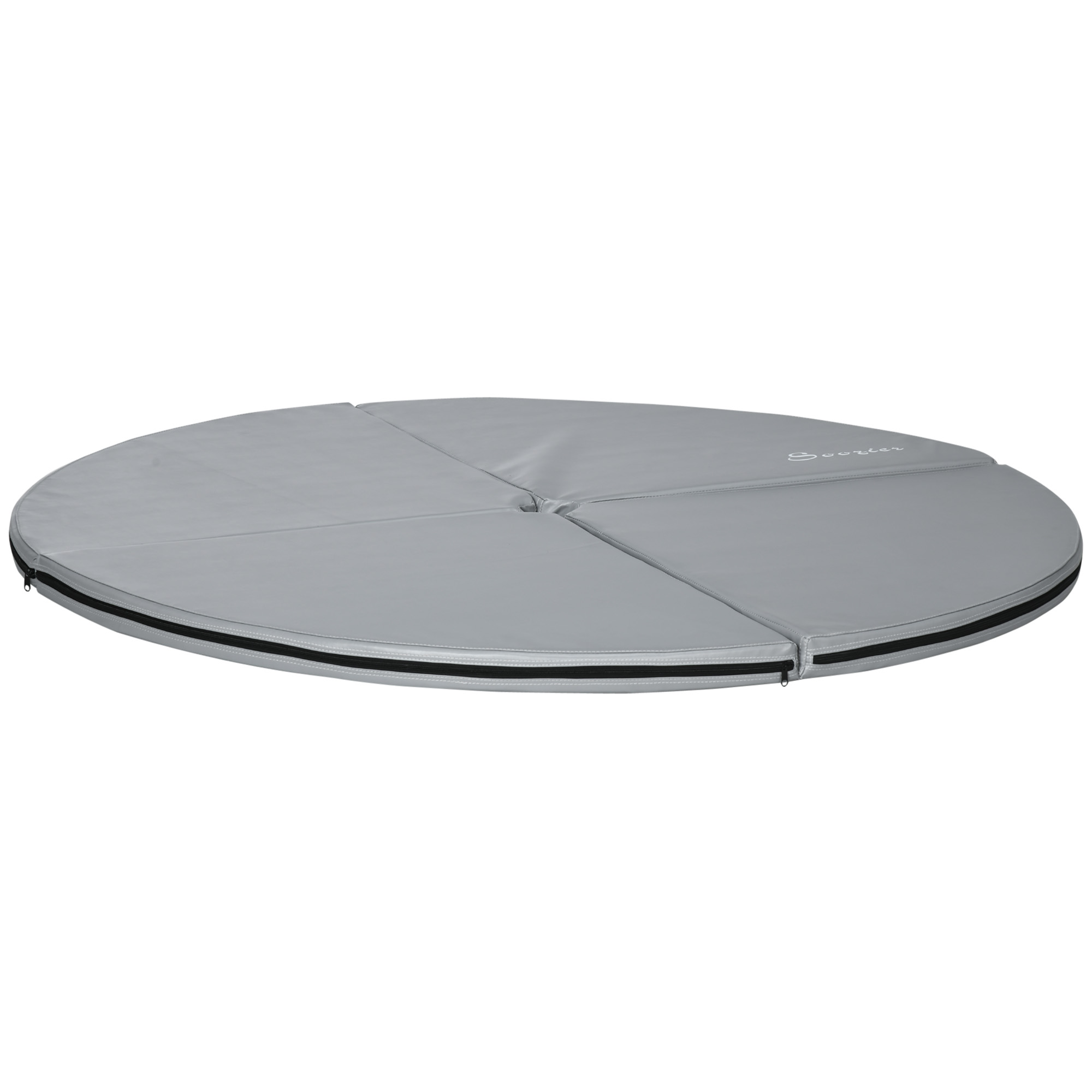 HOMCOM Faltbare Pole-Dance-Matte - Pole-Dance-Matte - Ø 150 cm Dicke 5 cm - Graues Kunststoffbeschichtung