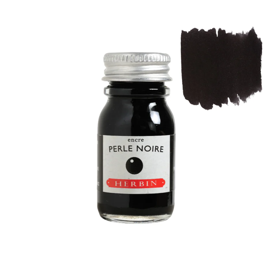J. Herbin Fountain Pen Ink - 10ml Bottled - Perle Noir (Black Pearl)