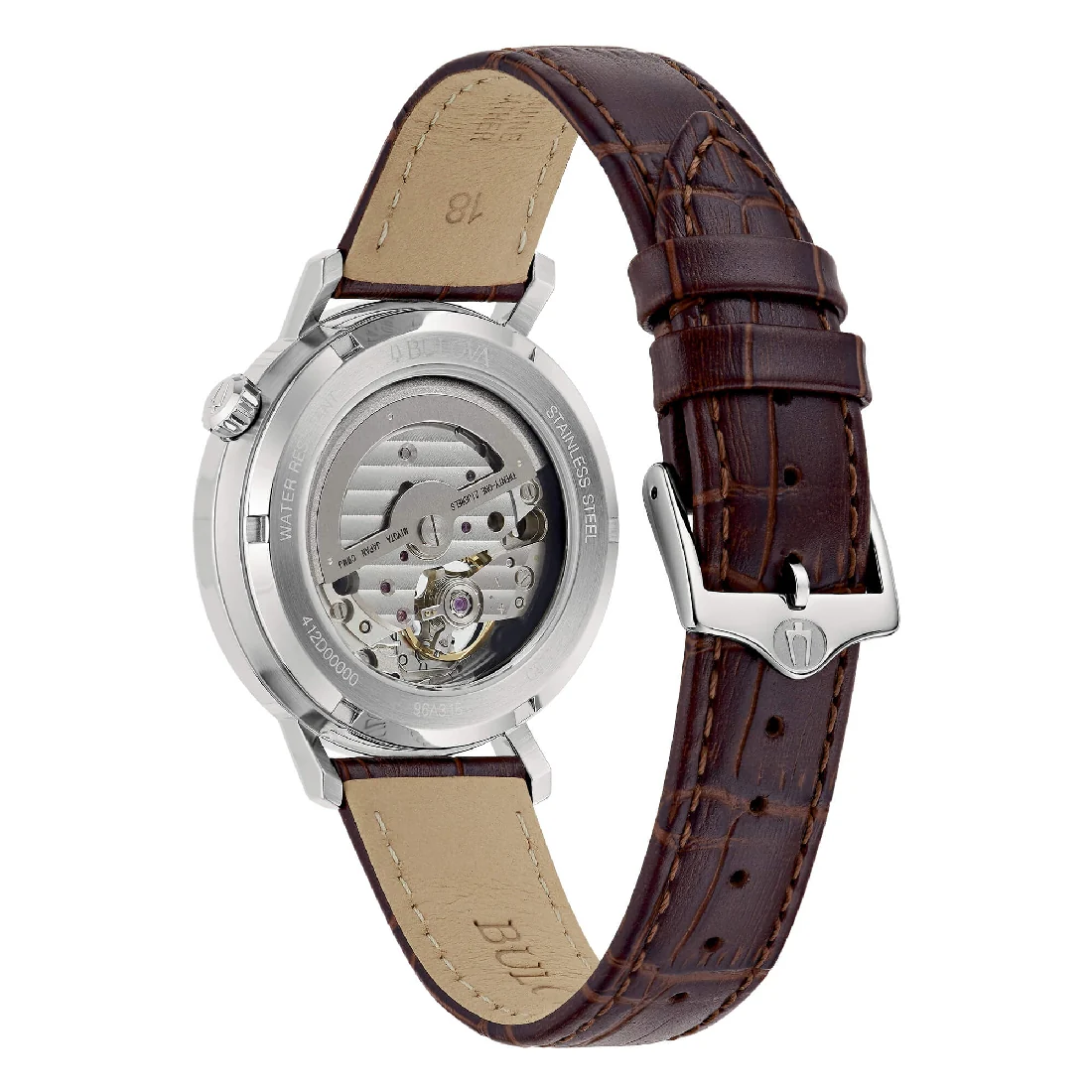 Orologio Bulova Aerojet 38mm bianco pelle 96A318