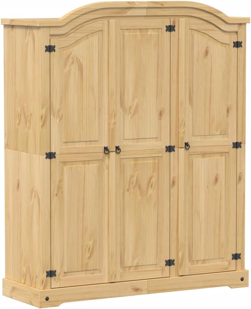 vidaXL Corona Wardrobe 151 x 52 x 186 cm Solid Pine Wood for Bedroom and Entrance