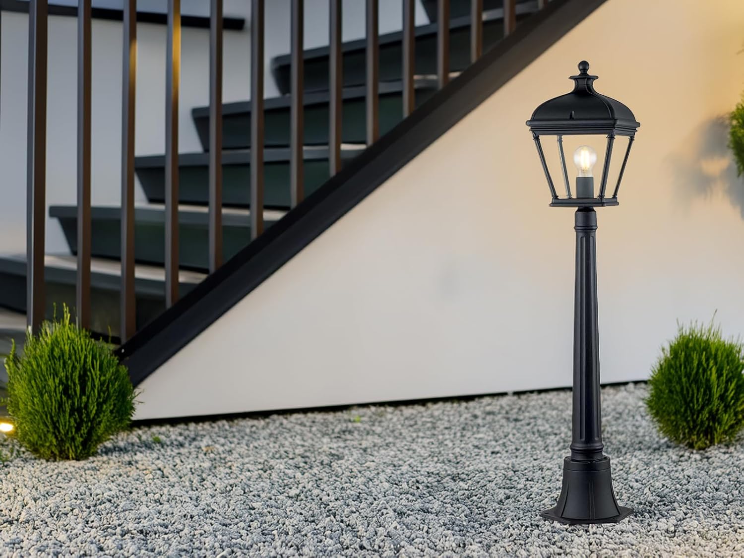 meineWunschleuchte Wegeleuchte im Landhausstil, Gartenlaterne mit Echtglas, Höhe 104cm