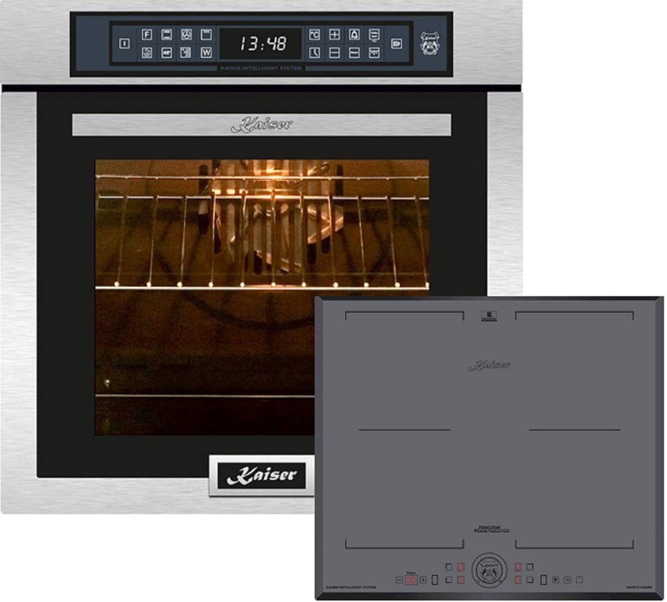 Backofen-Set Herd Set Autark Einbau Elektrobackofen,Edelstahl,86 L 15 Fkt., LED-Display+ Induktions-Kochfeld 60 cm EH 6306 N R+KCT 6730 FIG.