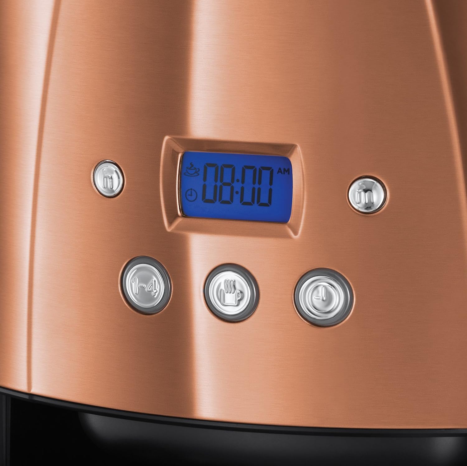 Russell Hobbs Toaster [für 2 Scheiben] Luna Edelstahl Kupfer (extra breite Toastschlitze, inkl. Brtchenaufsatz, 6 Brunungsstufen + Auftau- & Aufwrmfunktion, 1550W) 24290-56