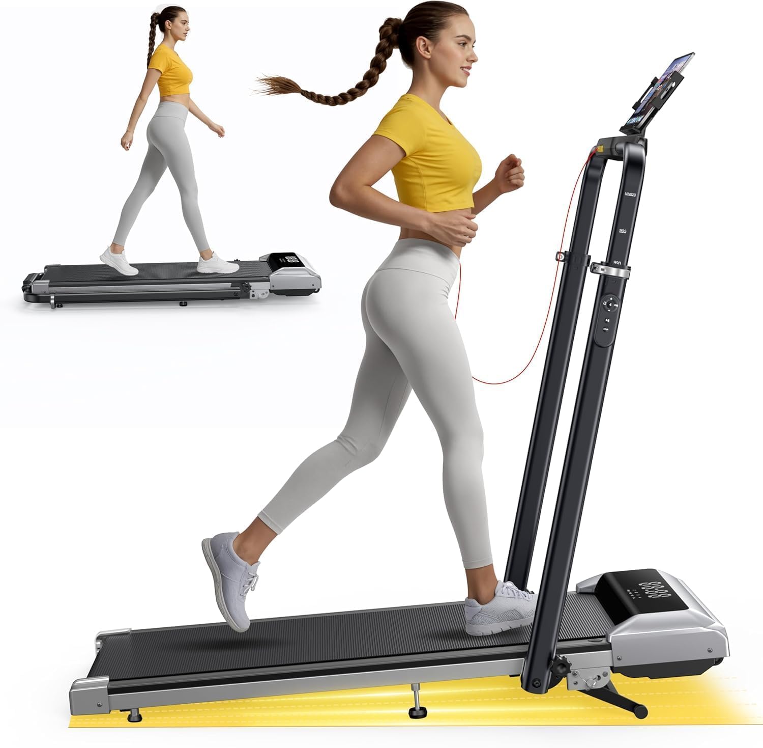 Laufband für Zuhause 12% Steigung 12km/h 6 in 1 Walking Pad klappbar 2.5HP leiser Motor Fernbedienung App