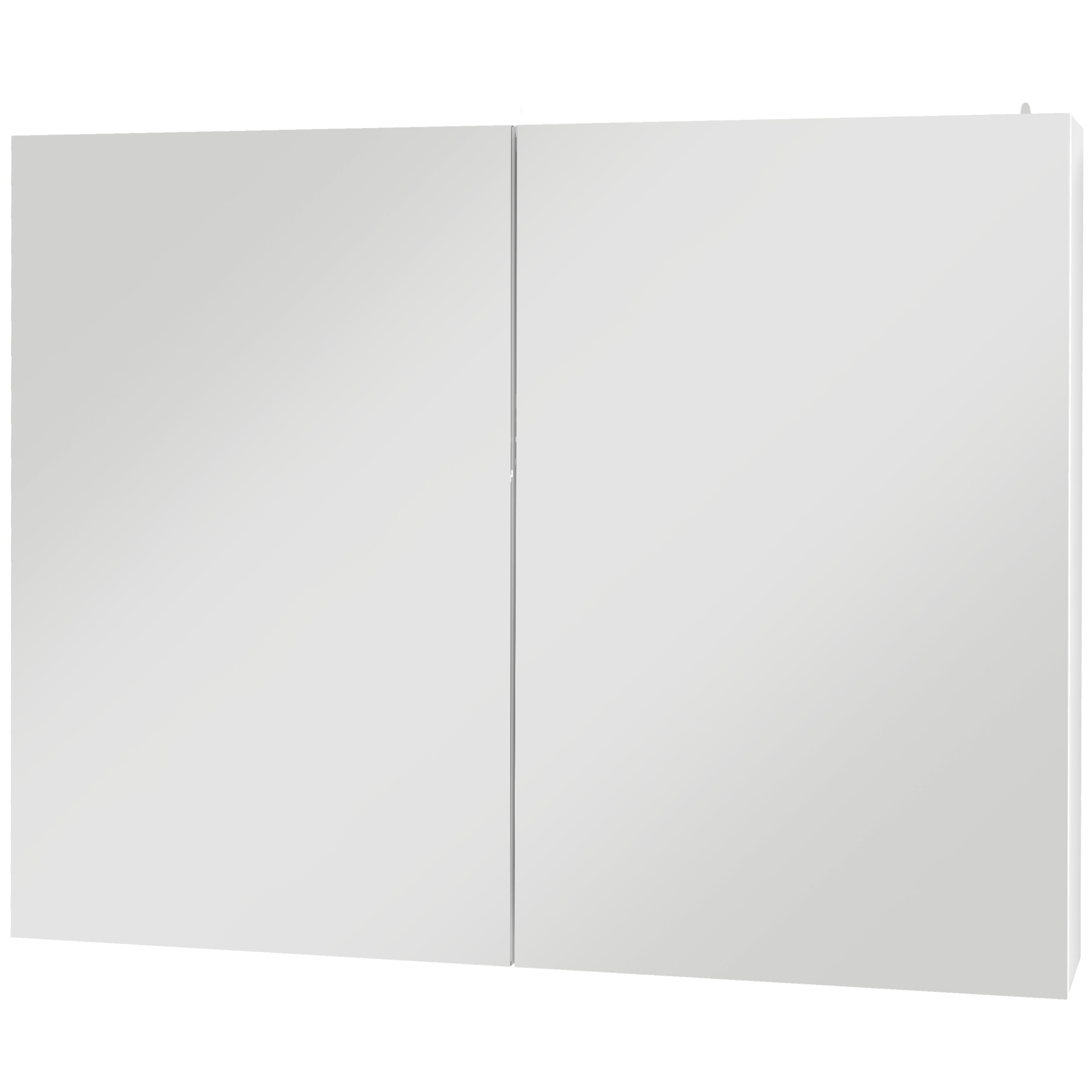 kleankin Wandspiegel Schrank mit LED-Beleuchtung für Badezimmer 2-in-1, Maße 90L x 15B x 70H cm