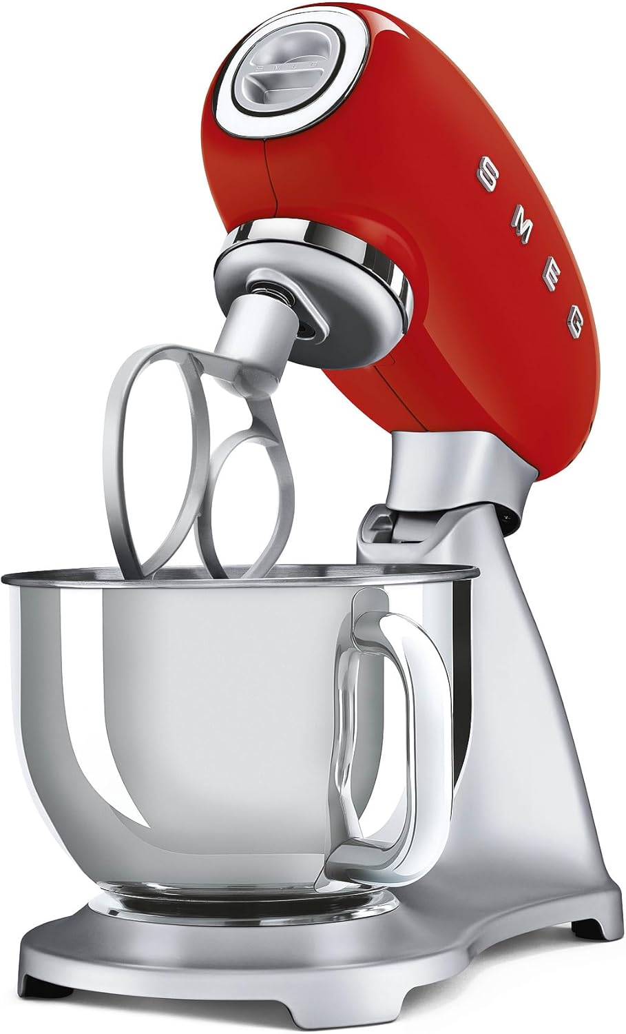Smeg, SMF02PKEU Küchenmaschine, 10 Geschwindigkeitsstufen, Planetenrührwerk, Sicherheitsabschaltung, 2 Rührbesen, Kugelgriff aus Edelstahl, 800 W, Rose