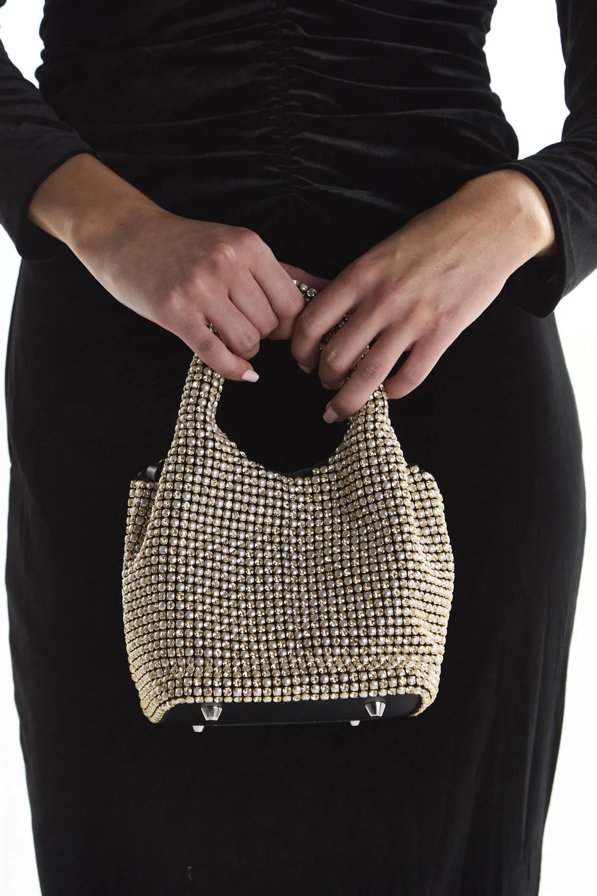 Silver Studded Rhinestone Grab Bag