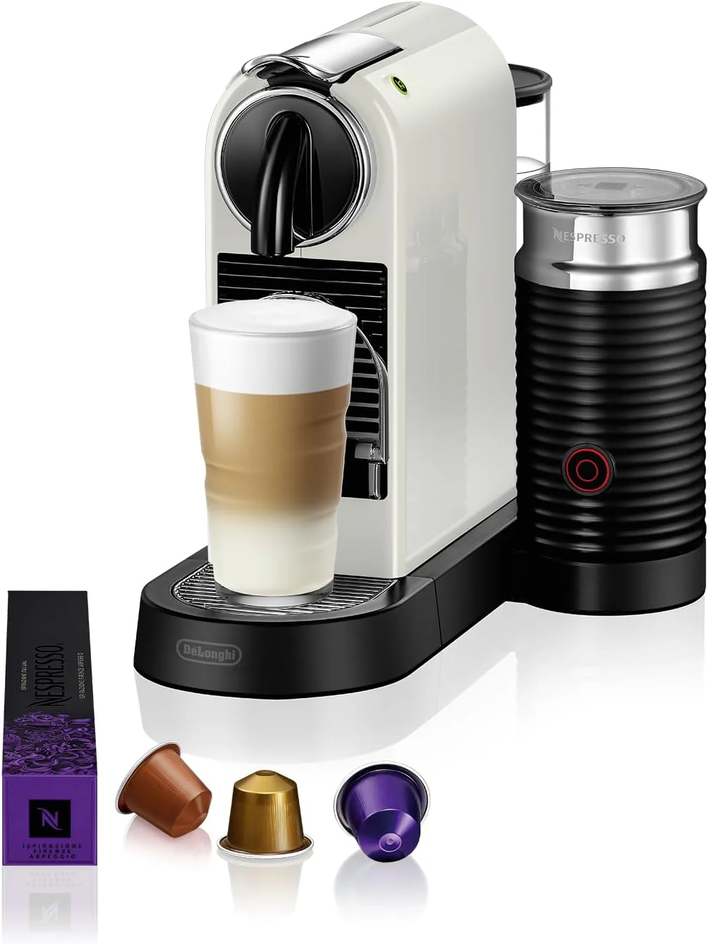 Nespresso De'Longhi EN267.BAE Citiz koffiezetapparaat met melkopschuimer, energiebesparende functie, 1710W, 1 liter, 37.2 x 21.8 x 27.7 cm, zwart