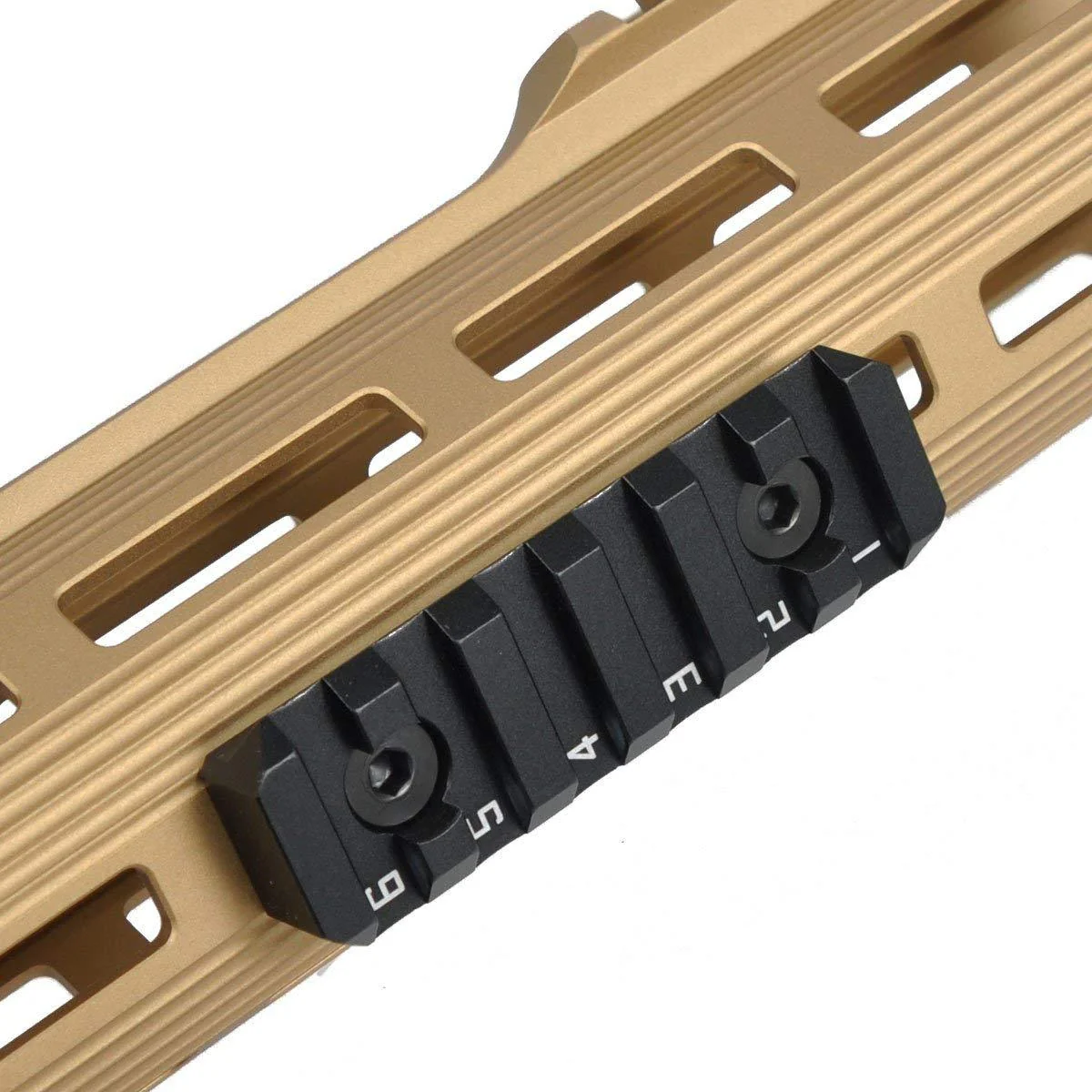 Green Blob Outdoors KEYMOD Rail Section for handguards, 6 Slots Dual Interface KEYMOD Rail Section 64.8mm Long