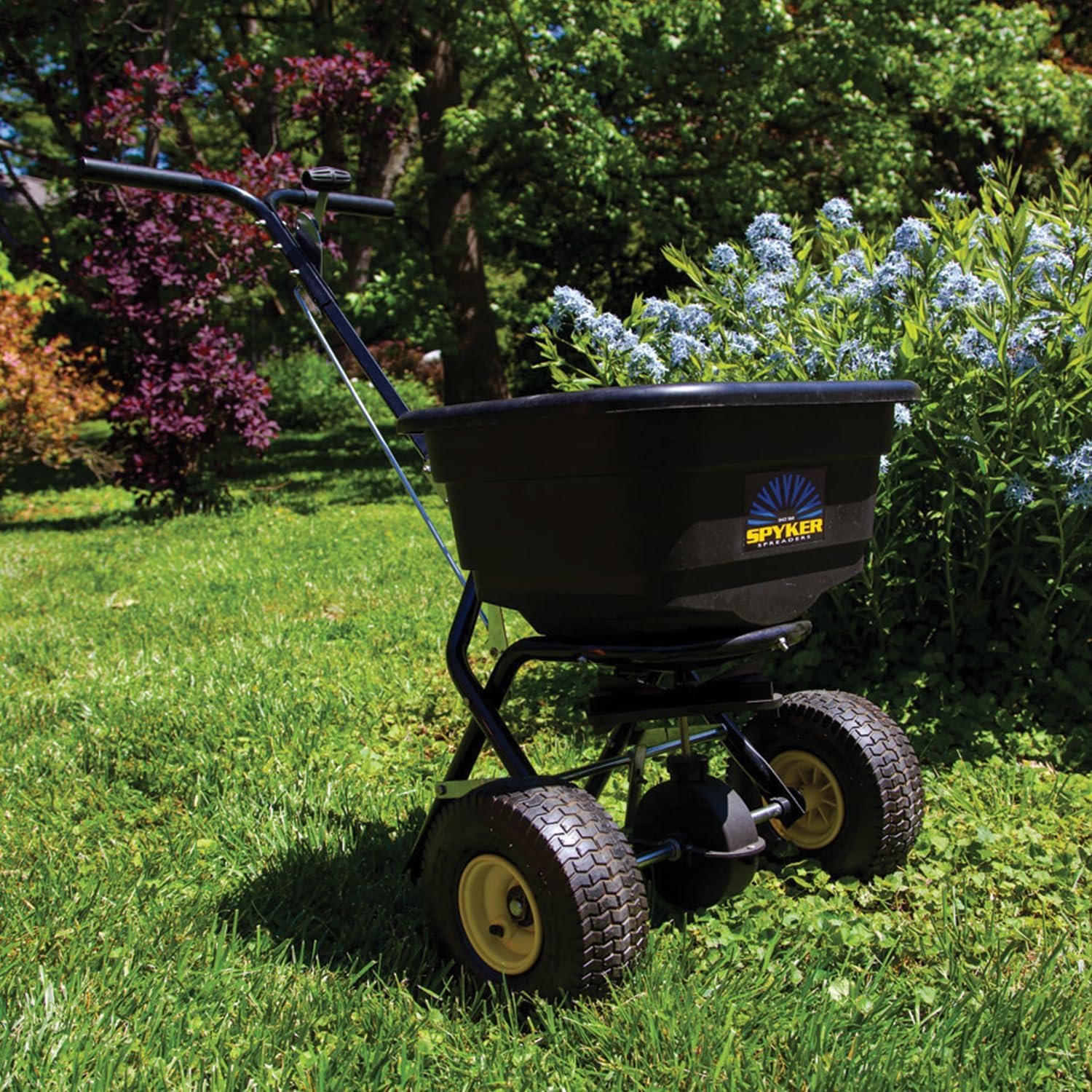Spyker Lawn and Handheld Spreader Kit: Pro-Series 50 Pound Broadcast Spreader with 5 Pound Handheld Spreader Kit