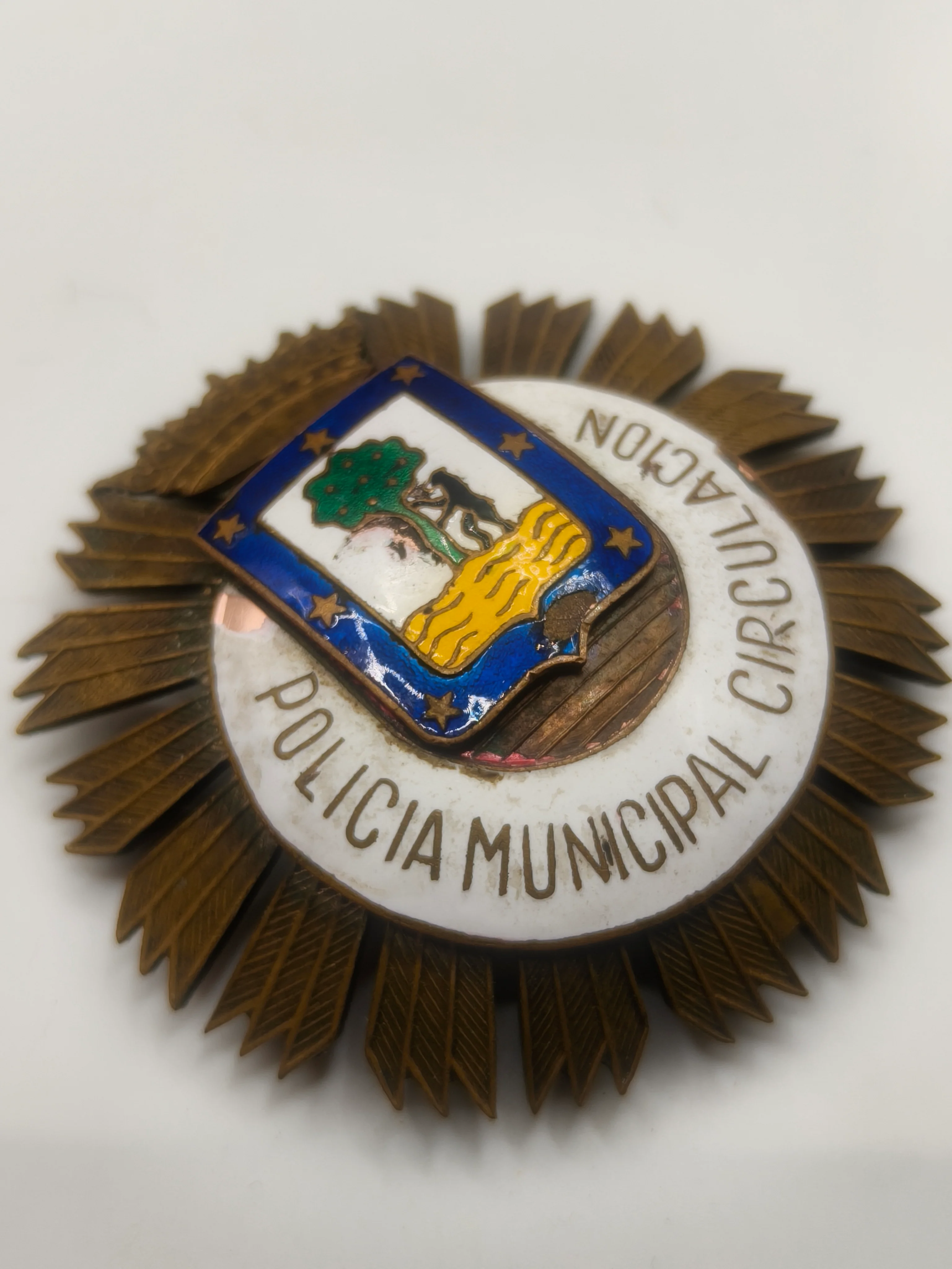 Placa Polic��a Municipal Madrid antigua