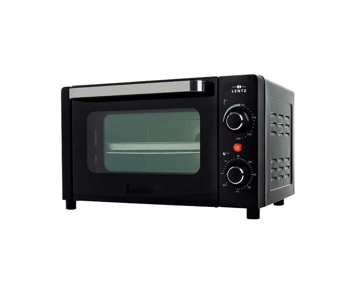Minibackofen 12 L in Schwarz 1050W bis zu 230°C mit 3 Heizstufen und Timer