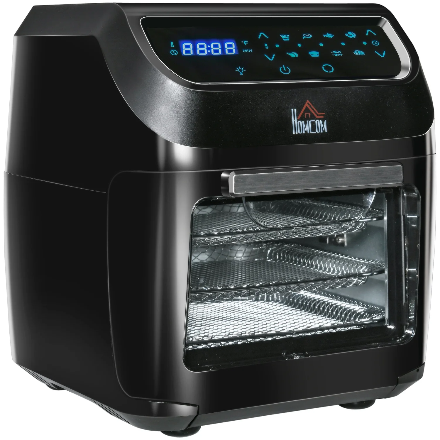 GFVCNIO 12QT Air Fryer Oven Combo, 8-in-1, 1700W, LED Display, Black, Includes Accessories
