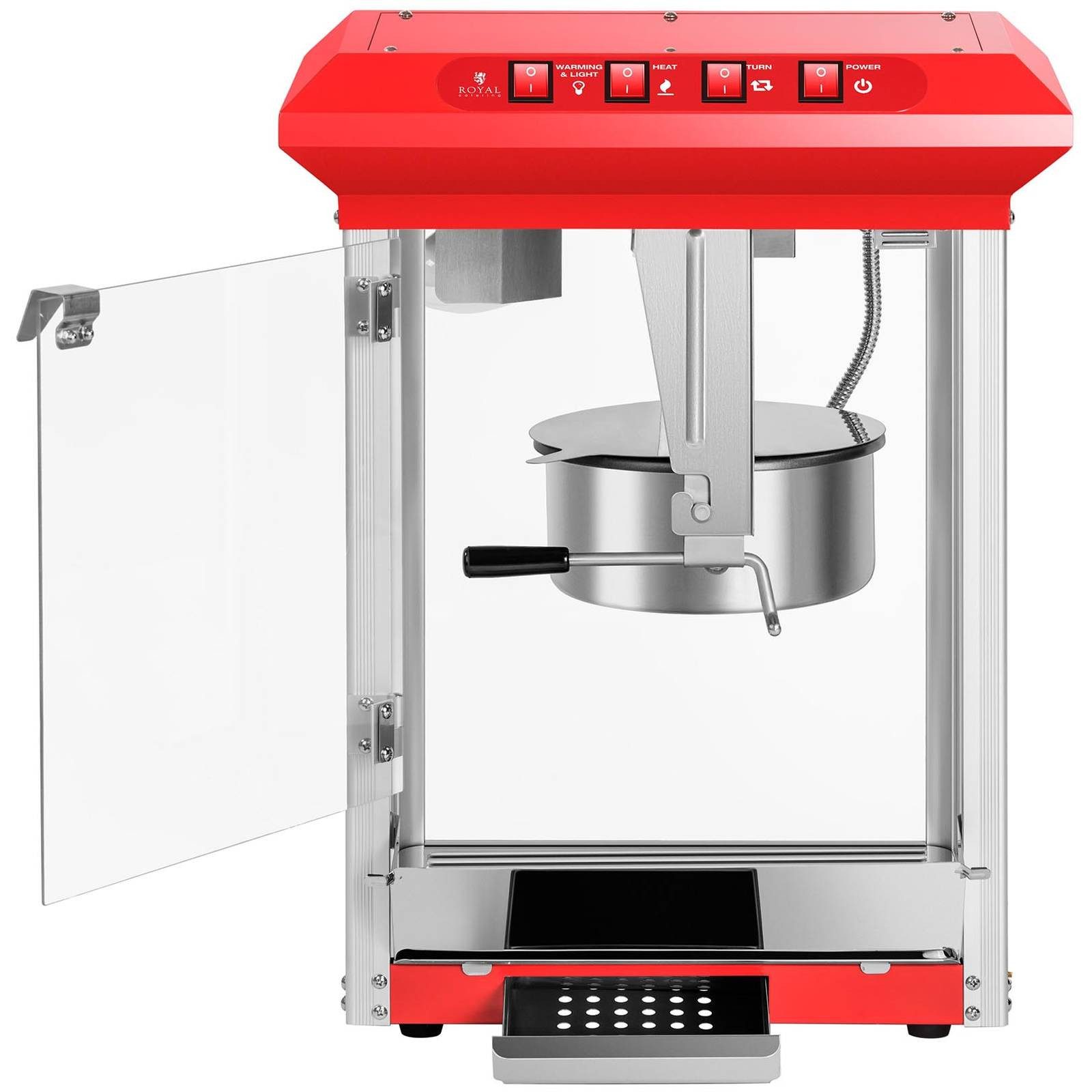 Popcornmaschine Popcornmaker 1300 W 3 kg/h rot Popcornautomat Teflonbeschichtung