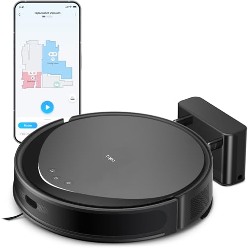 Tapo Ultra Slim LiDAR Smart Navigation Robot Vacuum and Mop, 5300Pa Max, 97%  Dust Pickup, Customizable Cleaning, Self Charging, Works w/Alexa & Google Home, RV20 Max
