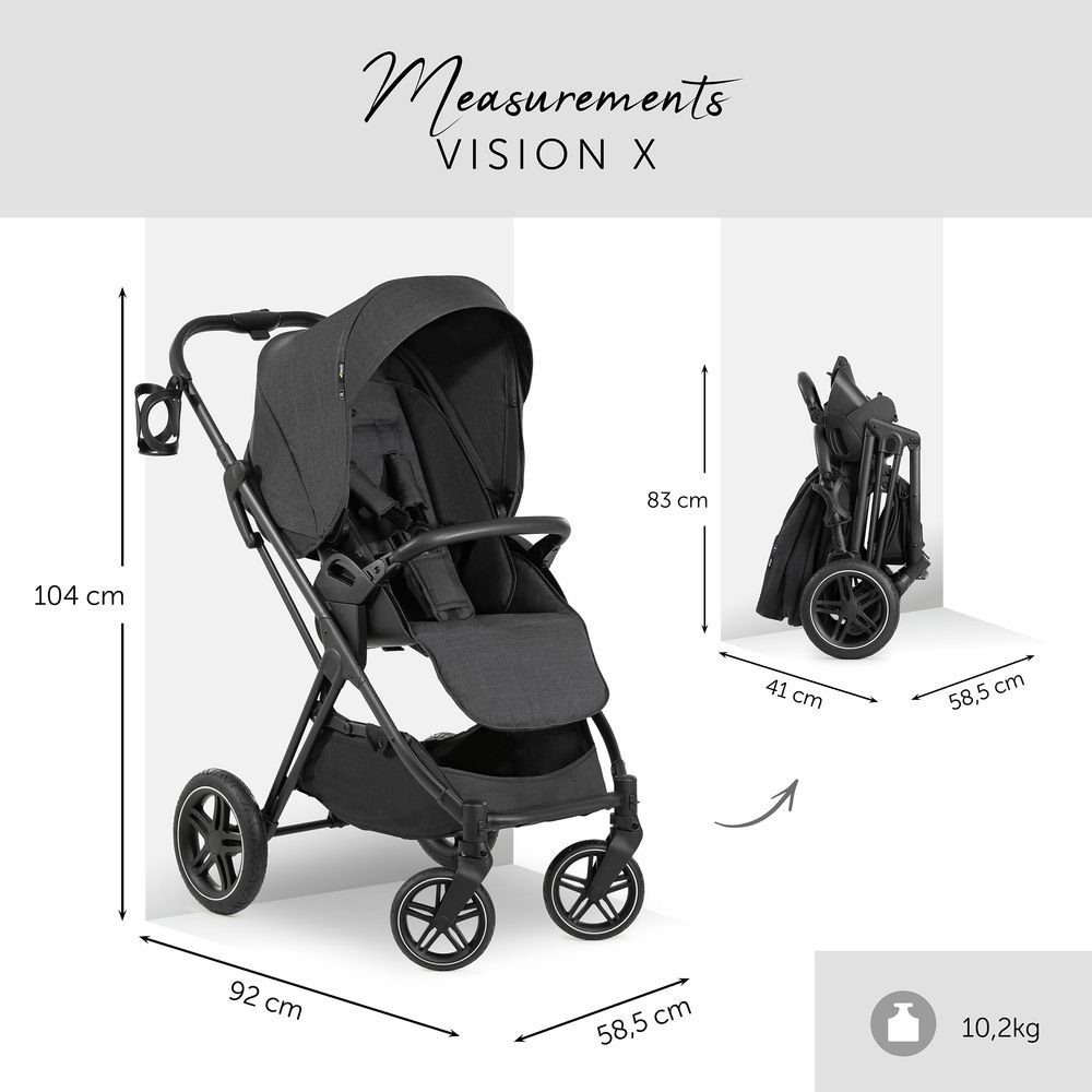 Kombi-Kinderwagen Vision X Duoset Black - Melange Black