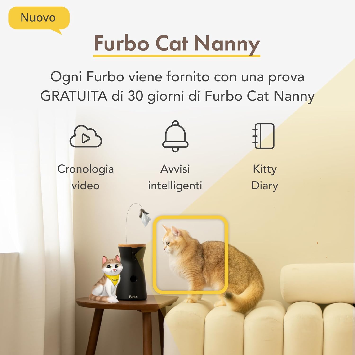 Furbo Videocamera 360° per Cani con Pacchetto Sicurezza Casa