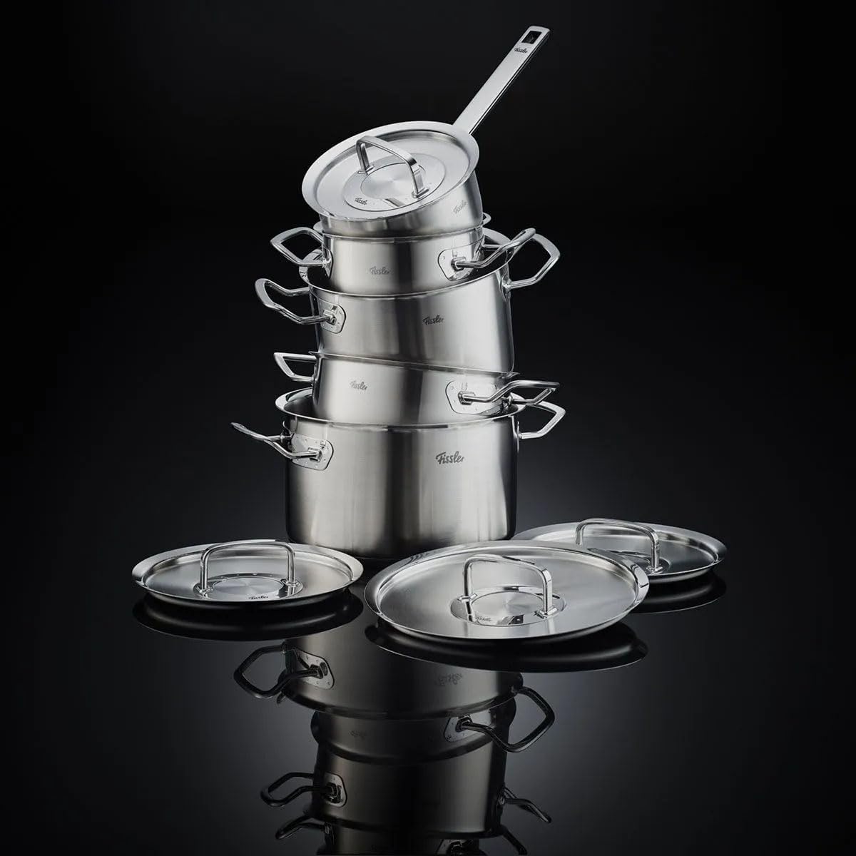 Fissler Original-Profi Zestaw Garnków z Rondlem, 18/10 Steel, Srebrny, 5 sztuk