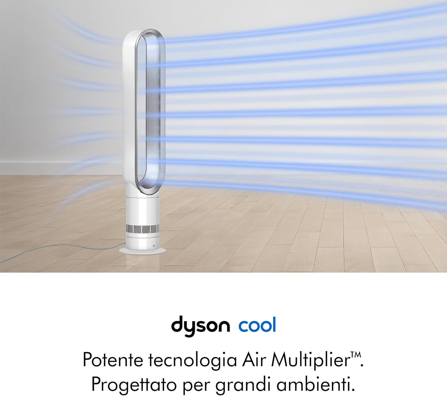 Coolᵀᴹ Ventilatore a torre AM07 Air Multiplier™, potente ventilatore senza pale con tecnologia Air Multiplier™ (Bianco/Argento)