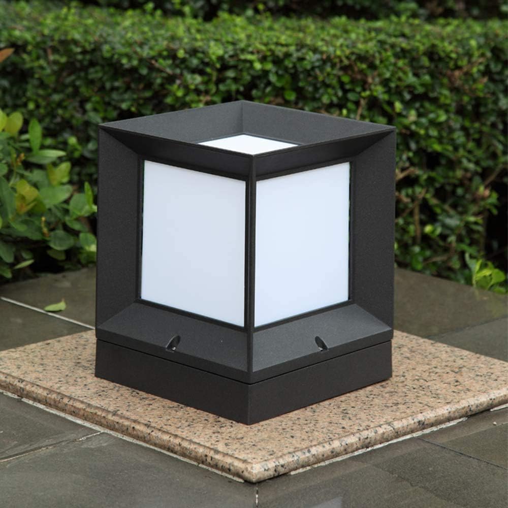 6 Stk Outdoor E27 Anthrazit Sockelleuchte Aluminium und Acryl Sockelleuchte Platz Villa Hotel Rasen Garten Außen Wegeleuchten Terrasse Boden Landschaft Säule Leuchte (16 * 19cm)