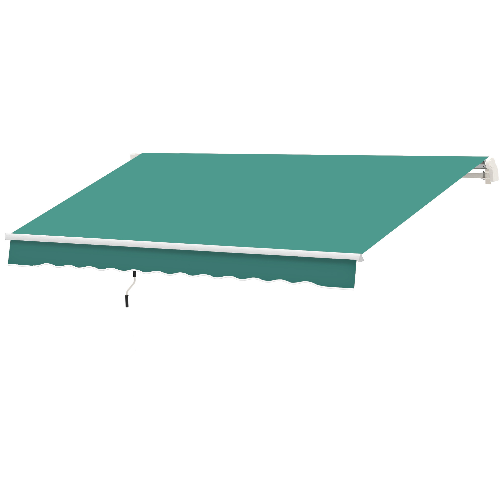 Outsunny Markise manuell ausfahrbar mit verstellbarem Winkel Aluminium Polyester wasserdicht 3L x 2,5B m Grün