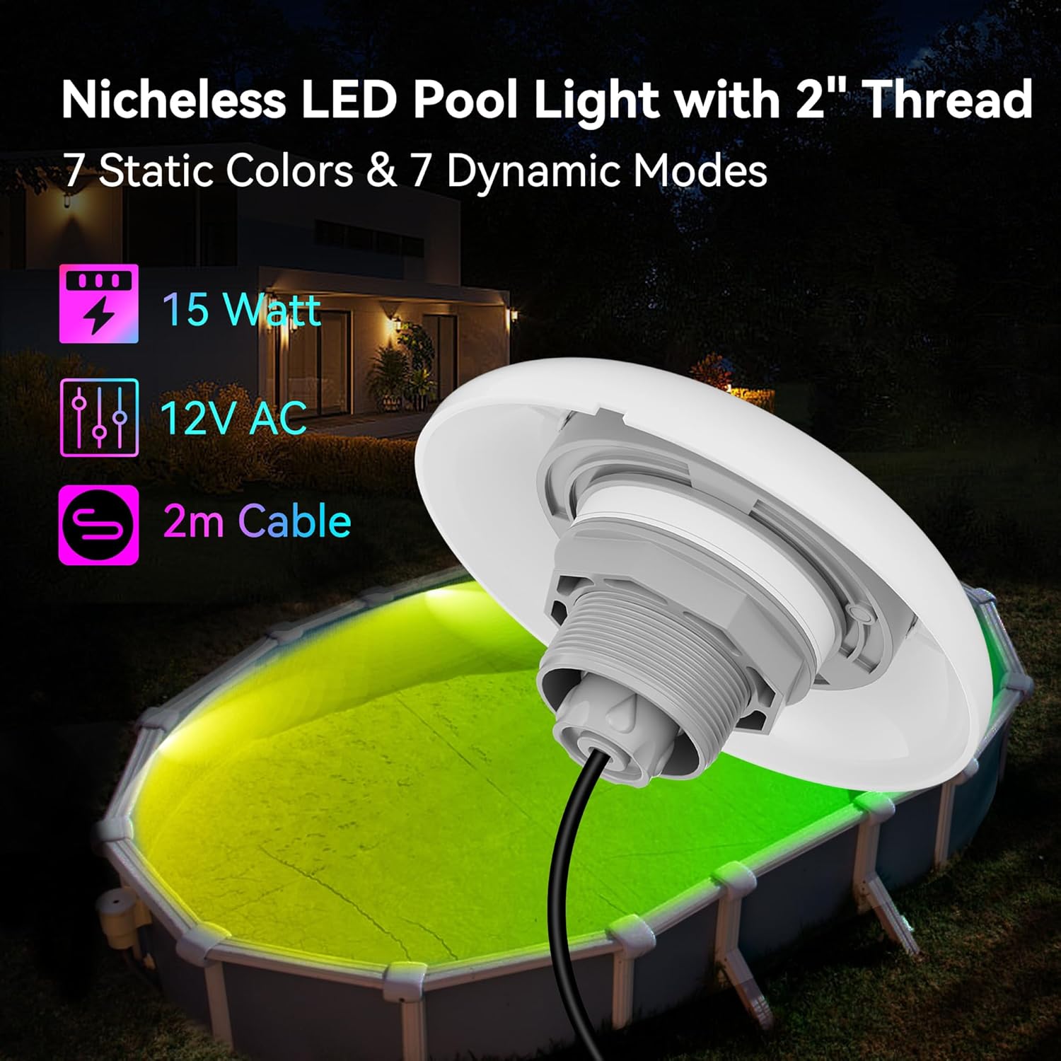 LyLmLe LED Poolscheinwerfer mit Außengewinde 2