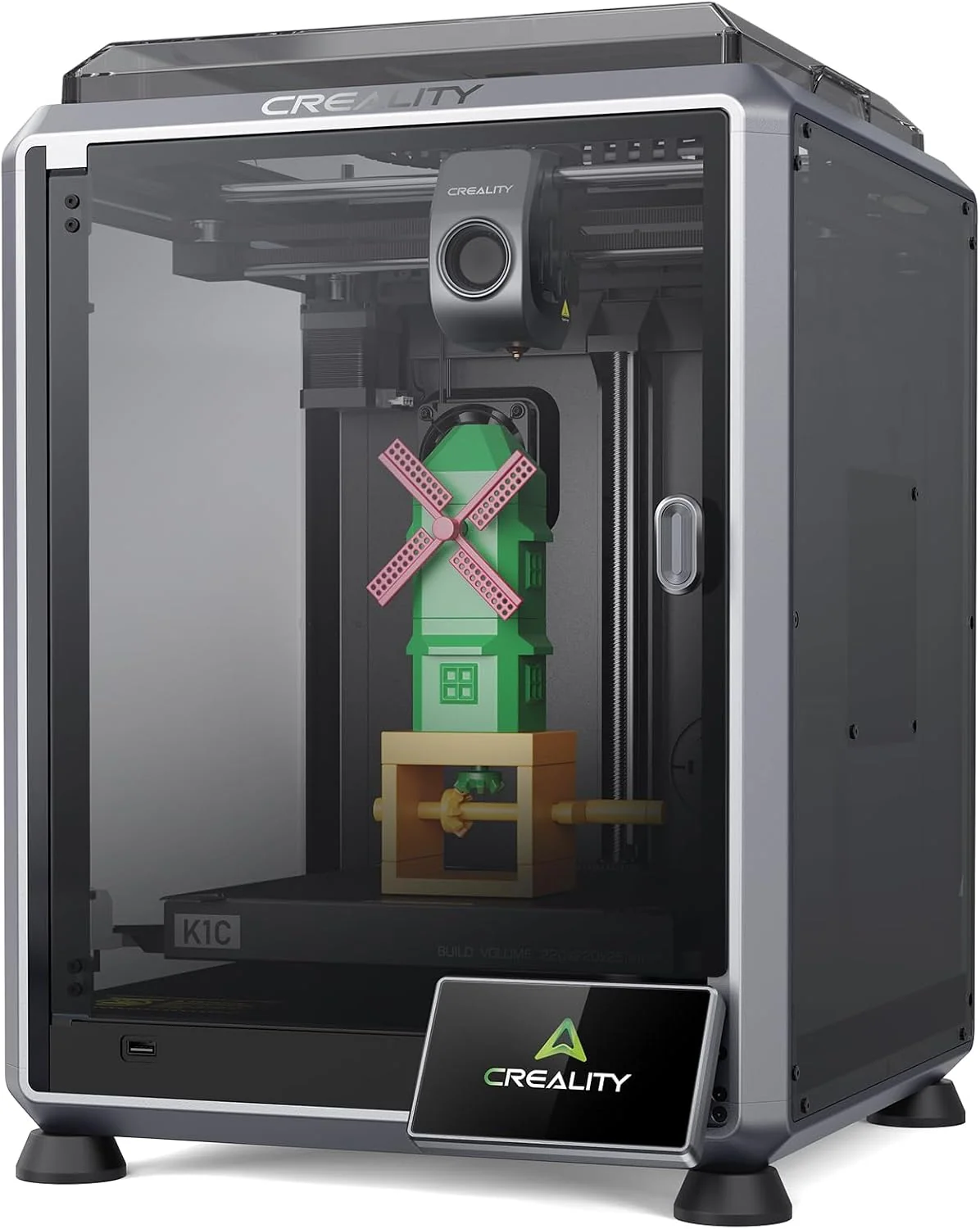 Creality 3D-Drucker, 600 mm, Mehrfarbig, K1C 2025 3D Drucker, /s Fast 3D Printer mit AI-Kamera Auto-Nivellierung