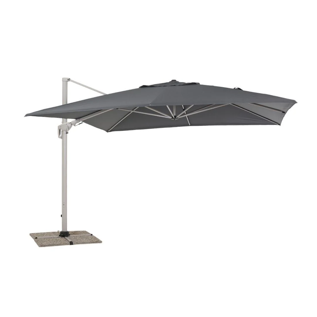Ostuni Ombrellone a Braccio Laterale 3,5x3,5 m Colore Grigio