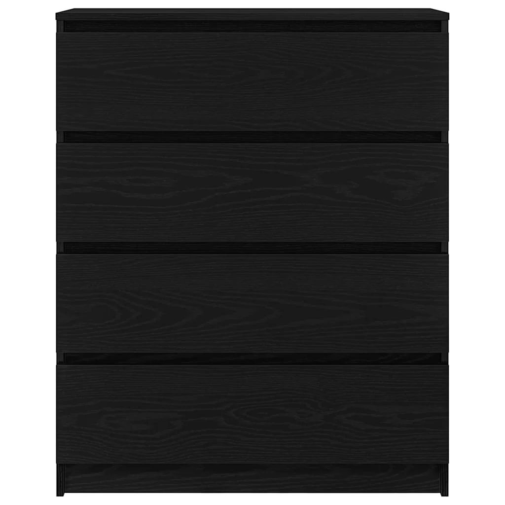 Credenza Rovere Nero 80x35x99 cm in Legno Multistrato