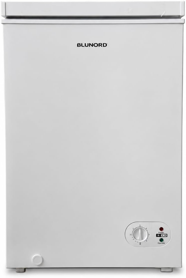 Congelatore a Pozzetto 98L BLU CF100, Freezer Orizzontale Bianco, Compatto, Silenzioso 40 dB, Controllo Manuale, -18 °C, Libera Installazione