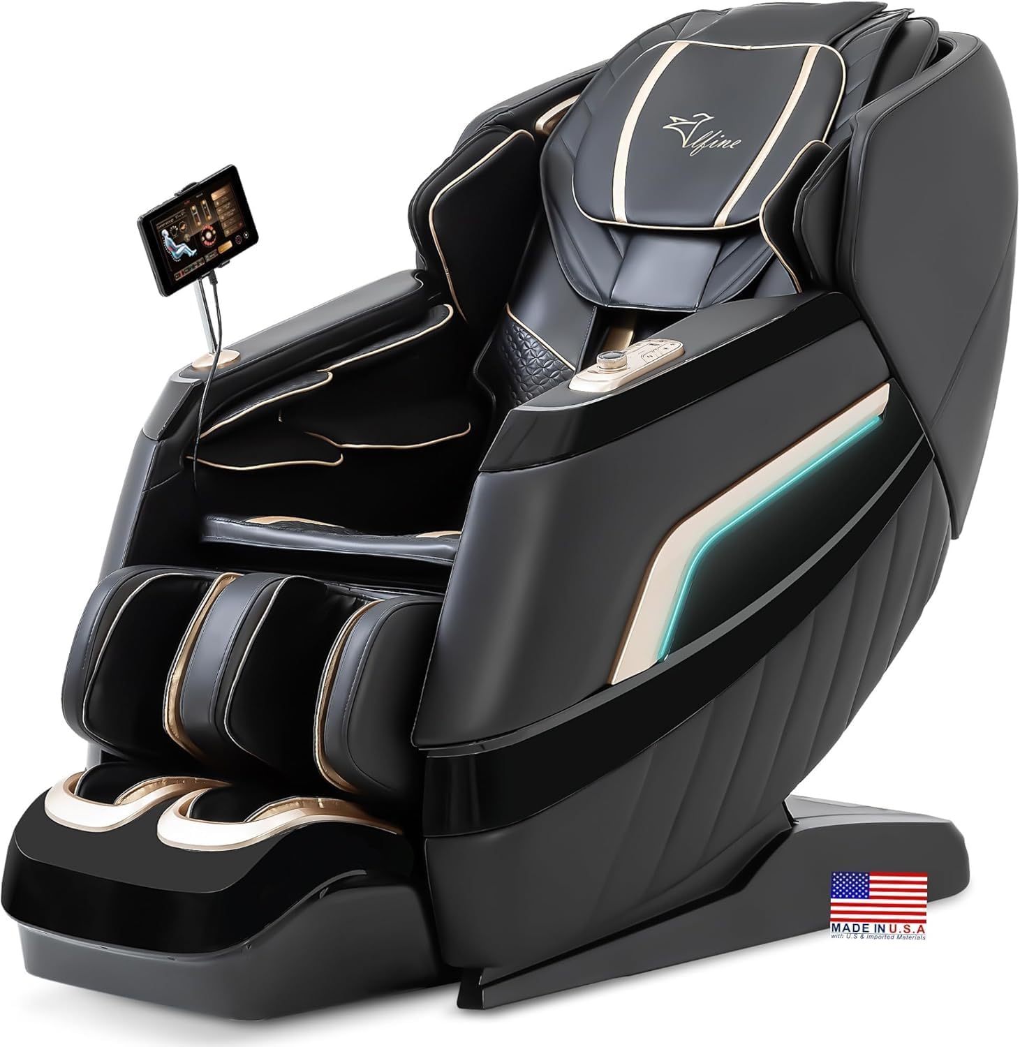Alfine A66 4D Full Body Massage Chair – Made in The U.S.A. with U.S. & Imported Material, SL Track, Yoga Stretch, Zero Gravity, AI Voice Control, Heating, Automatic Footrest