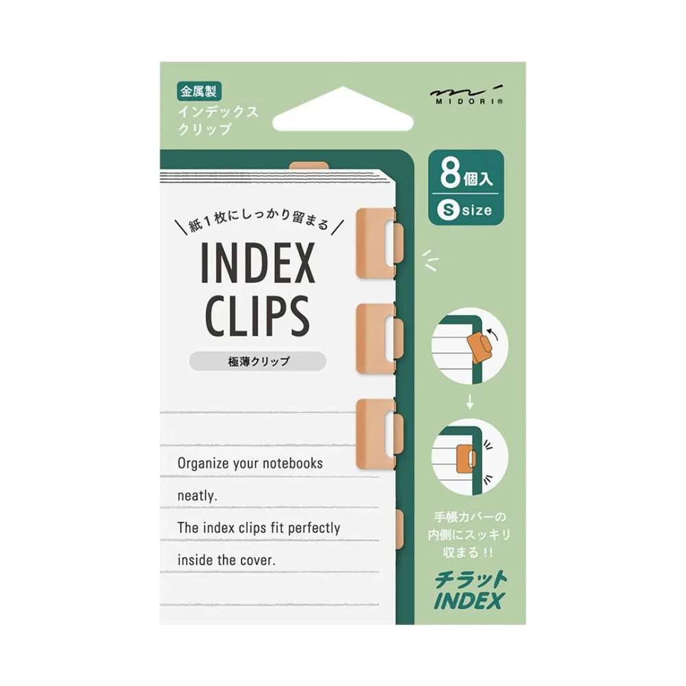 Midori Chiratto Index Clips Orange - Small