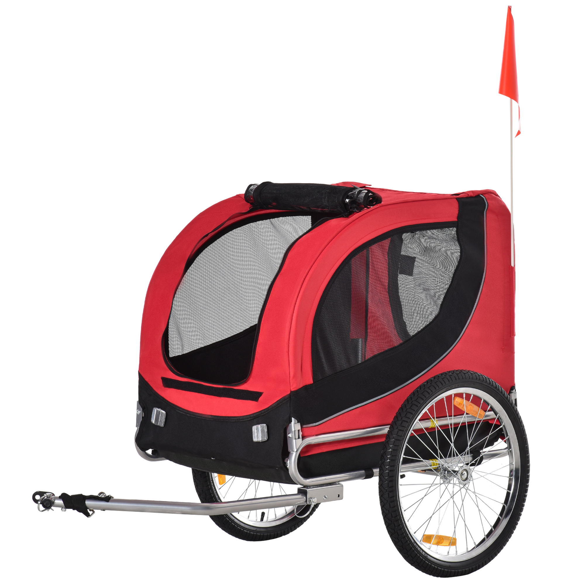 Hondenaanhanger fietskar hondenfietskar rood/zwart