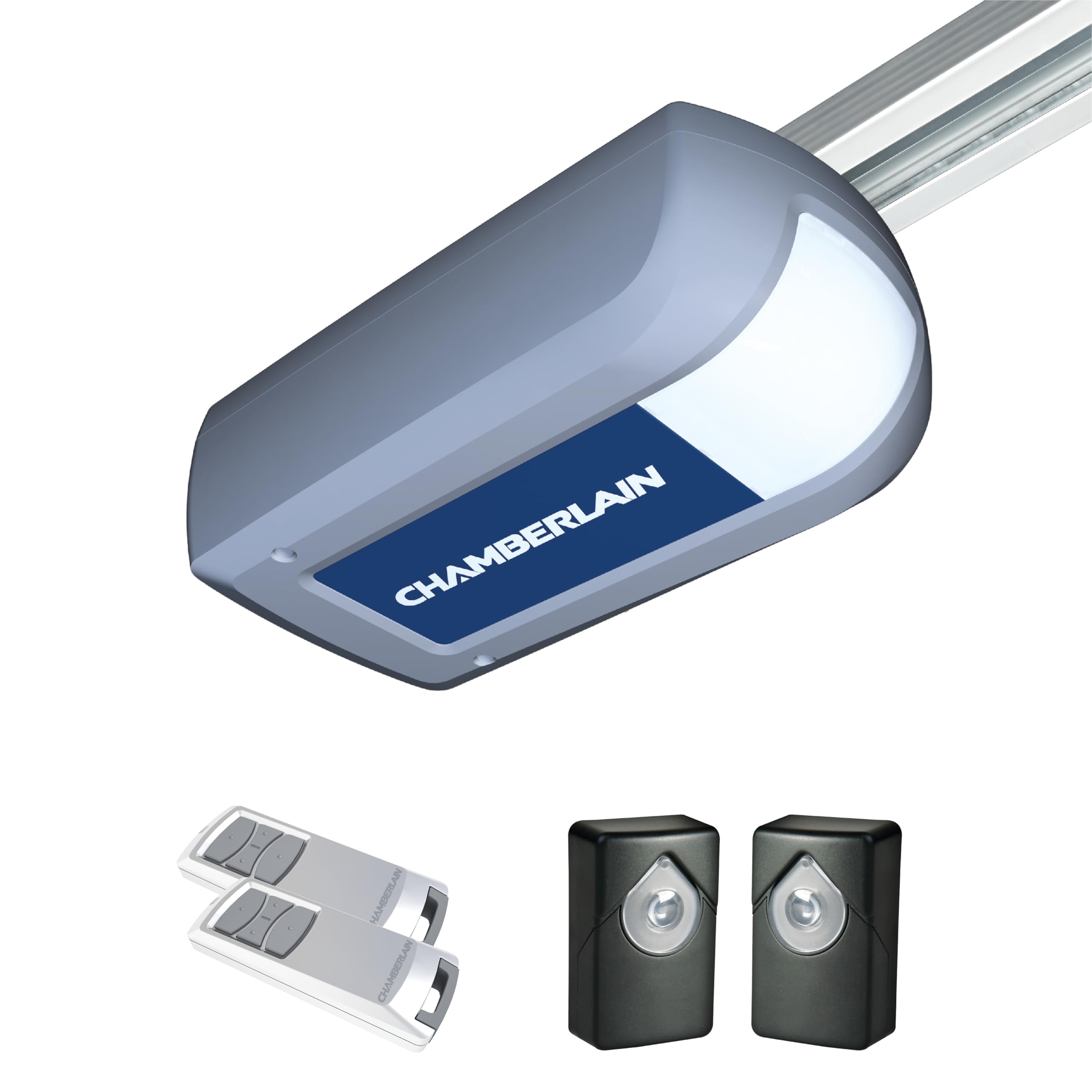 Garagentorantrieb ML1040EV mit 1000 N Zugkraft für Tore bis 140 kg, leiser Zahnriemenantrieb und Smart-Home-Fähigkeit, inkl. 2 Handsender