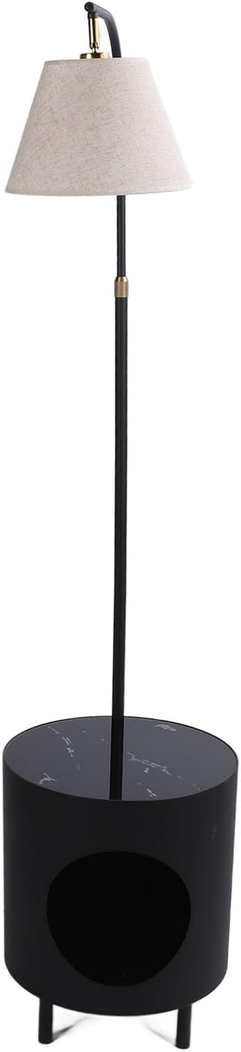 Yunseity LED -Stehlampe, Weiche Oberflächen 360 Grad Rotieren Easy Montage Lagerregal Stehlampe für Schlafzimmer (EU-Stecker)