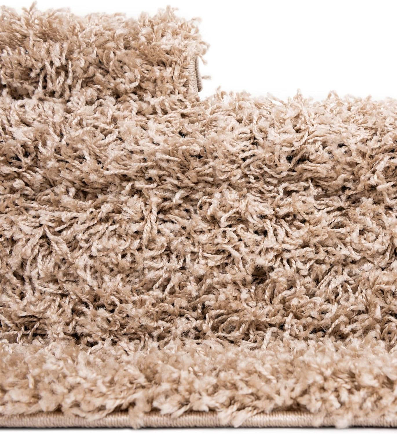 Unique Loom Solid Shag Collection Area Rug (9' x 12' Rectangle, Taupe)