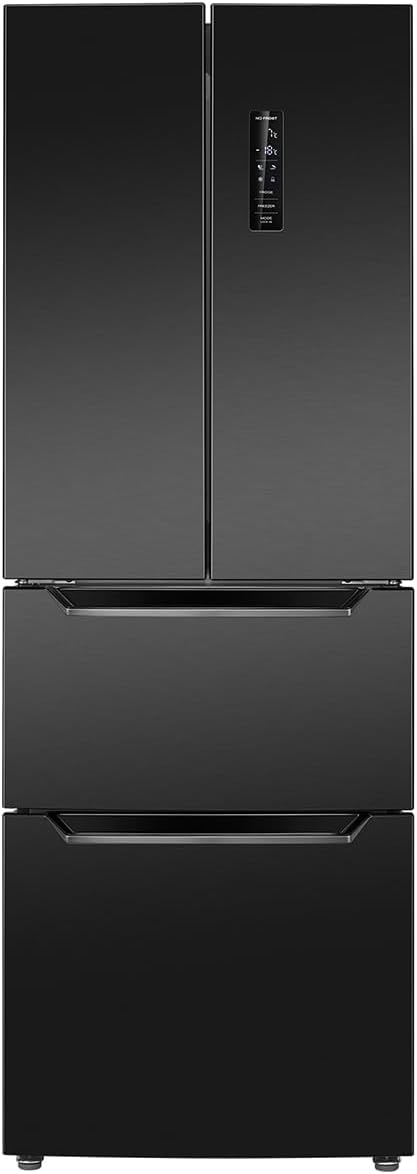 Bomann® Kühlschrank mit Gefrierfach | No-Frost Gefrierteil | 186cm Kühlschrank | 39dB | Kühl Gefrierkombination mit MultiAirflow | 320L | Kühl Gefrierkombination No-Frost | KG 7361 schwarz-inox