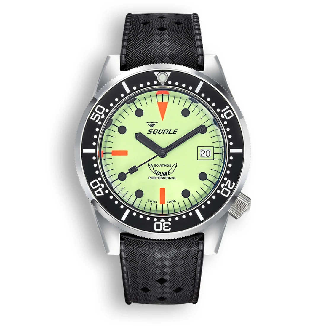 Orologio Squale 1521 full lume giallo gomma tropic 1521FULL.HT